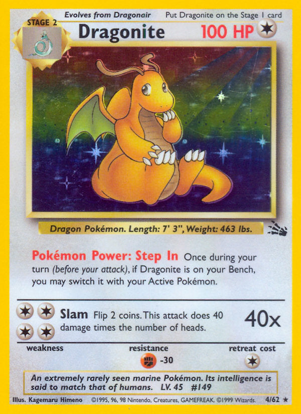 Fossil set Holo Dragonite #4/62 unlimited