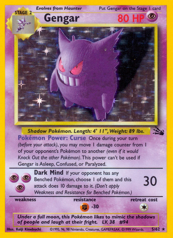 Fossil set Holo Gengar #5/62 unlimited