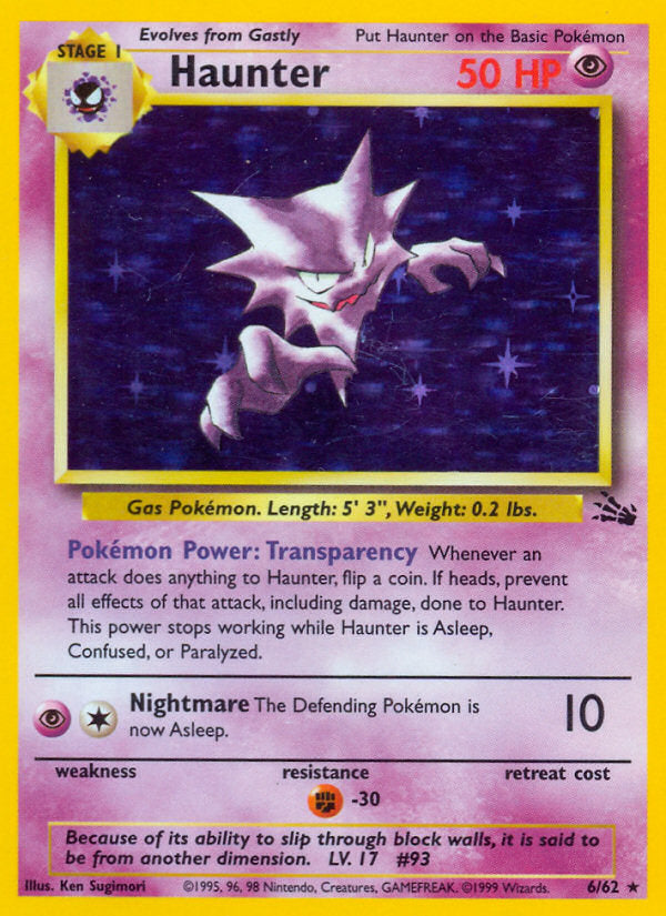 Fossil set Holo Haunter #6/62 unlimited