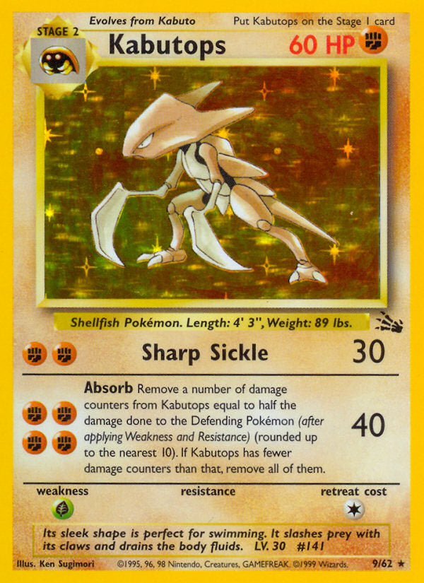Fossil set Holo Kabutops #9/62 first edition