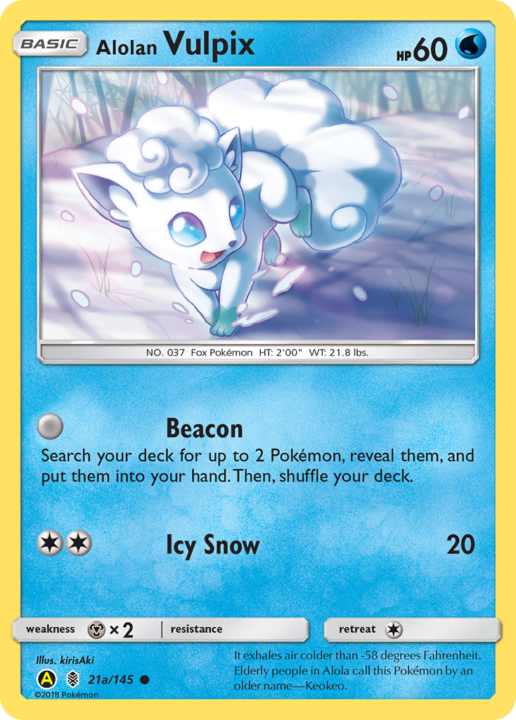 Guardians Rising Alolan Vulpix #21a/145 Alternate Art