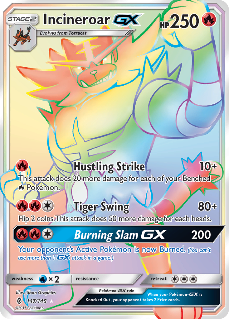 Guardians Rising Incineroar GX #147/145