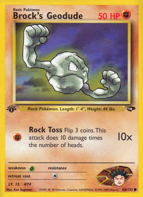 Gym Challenge Brock's Geodude #68/132 first edition