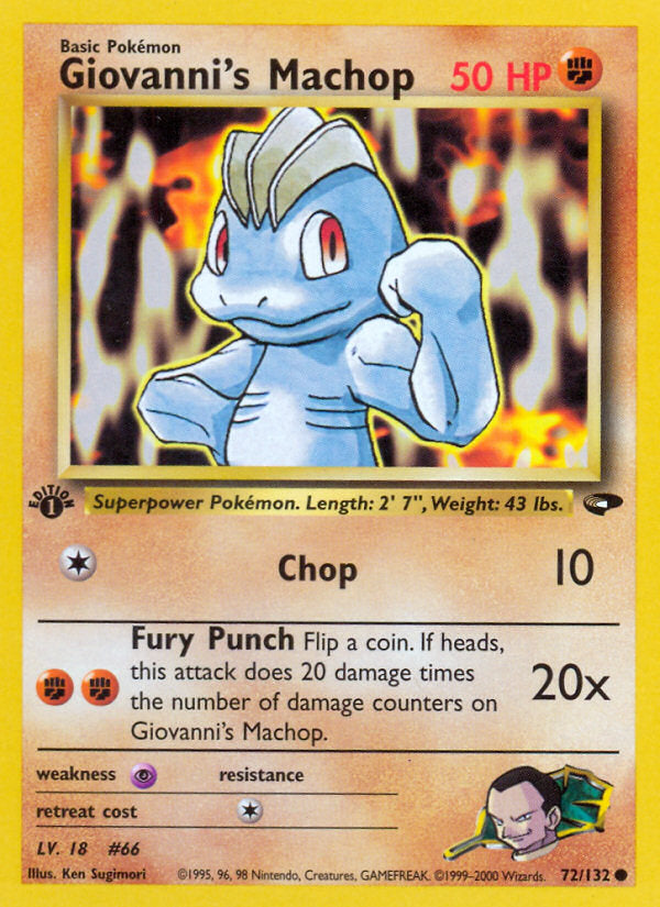 Gym Challenge Giovanni's Machop #72/132 first edition