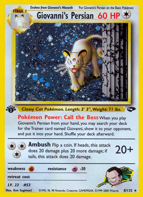 Gym Challenge Holo Giovanni's Persian #8/132 first edition