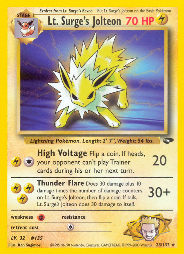 Gym Challenge Lt. Surge's Jolteon #28/132 unlimited