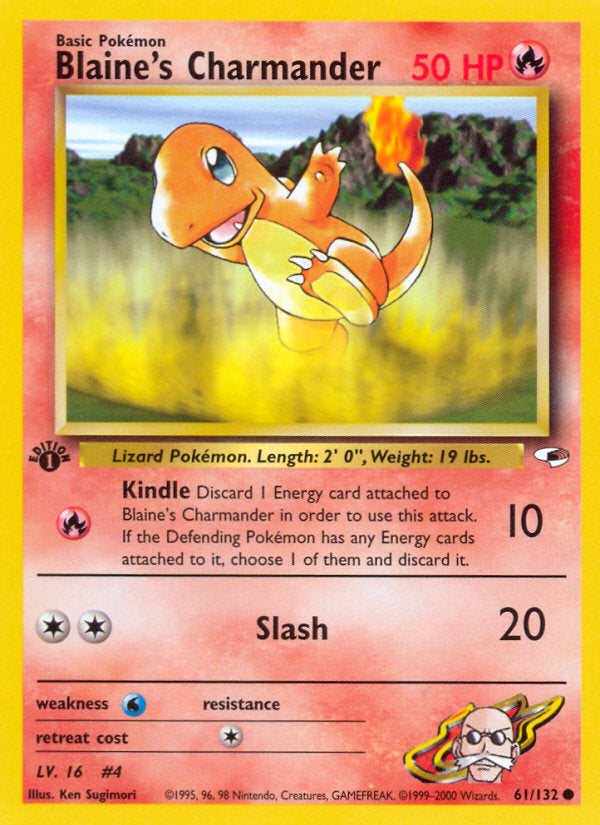 Gym Heroes Blaine's Charmander #61/132 first edition