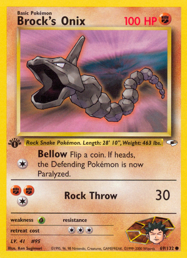 Gym Heroes Brock's Onix #69/132 first edition