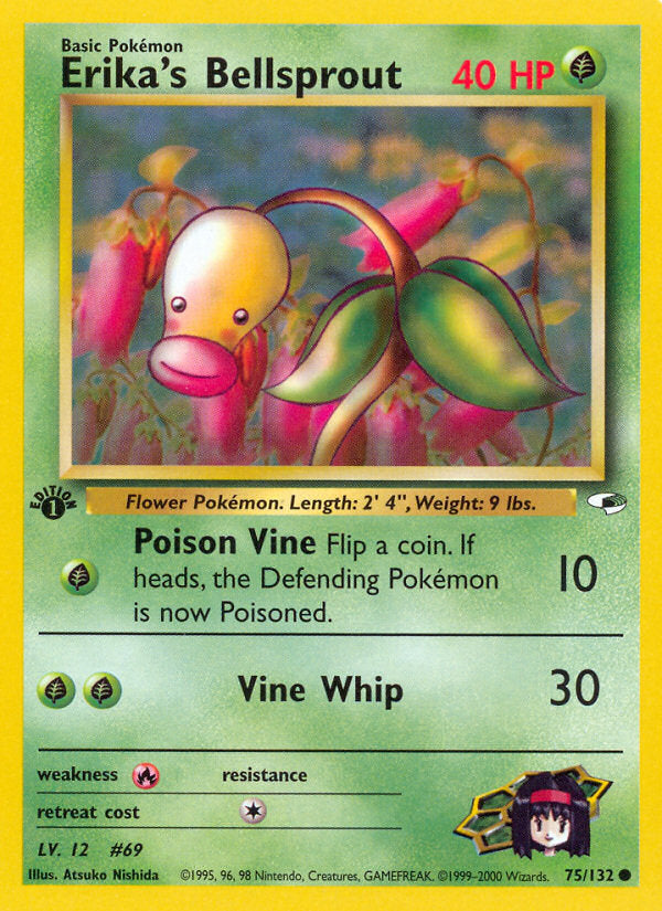 Gym Heroes Erika's Bellsprout #75/132 first edition –