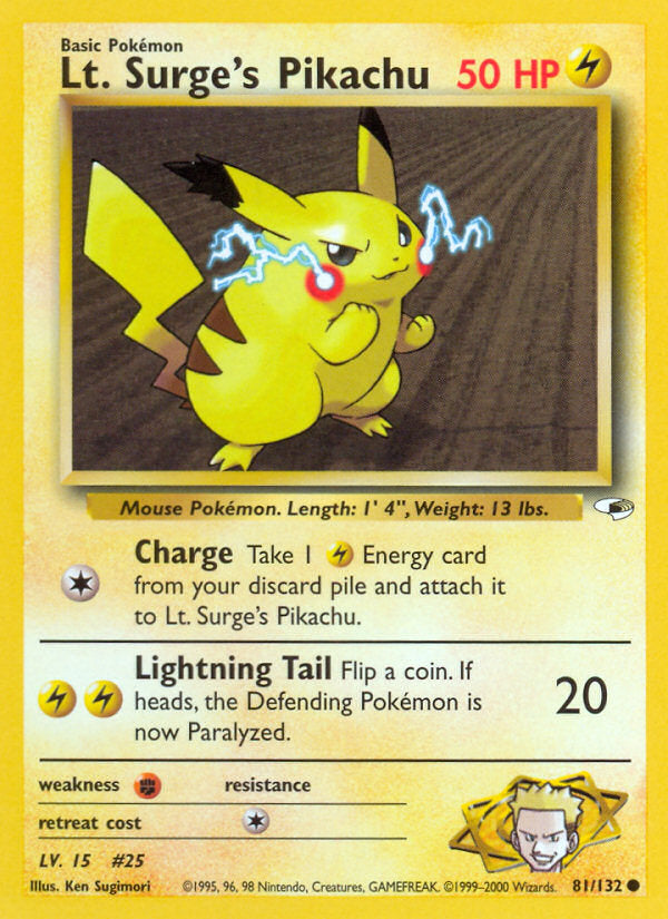 Gym Heroes Lt. Surge's Pikachu #81/132 unlimited