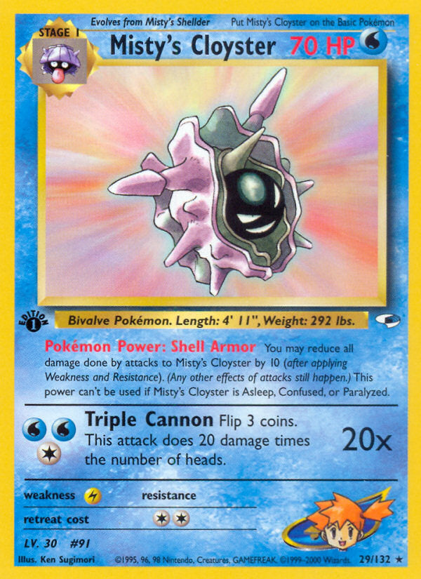 Gym Heroes Misty's Cloyster #29/132 first edition