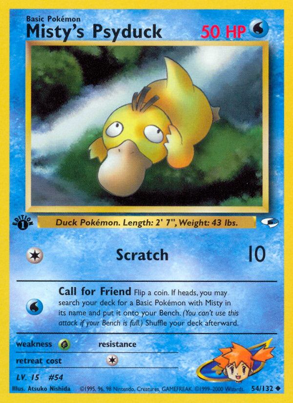 Gym Heroes Misty's Psyduck #54/132 first edition