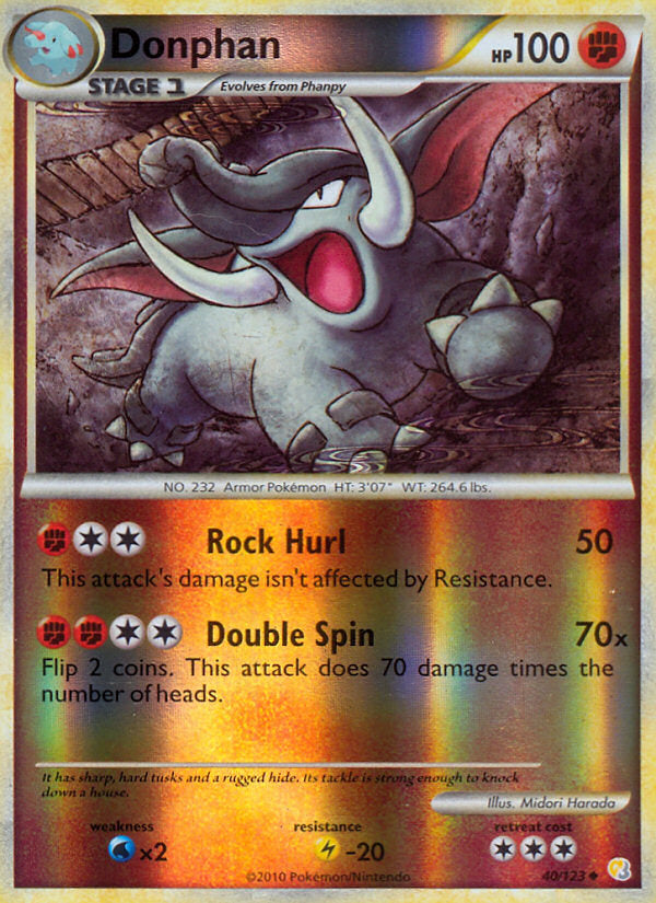 HeartGold SoulSilver Donphan #40/123 reverse holo
