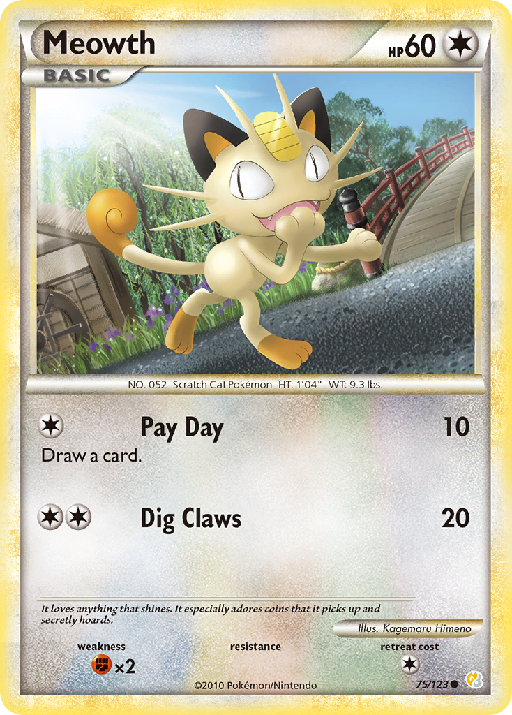 HeartGold SoulSilver Meowth #75/123