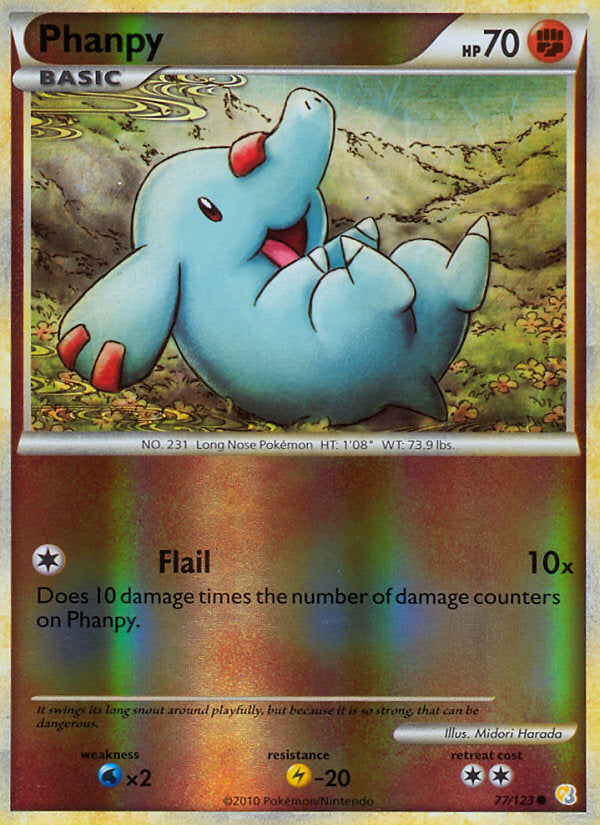 HeartGold SoulSilver Phanpy #77/123 reverse holo