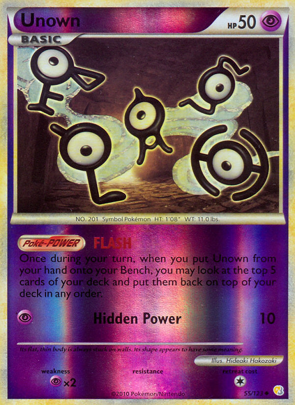 HeartGold SoulSilver Unown #55/123 reverse holo