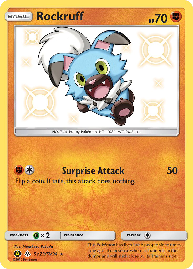Hidden Fates Shiny Vault Rockruff SV23/SV94