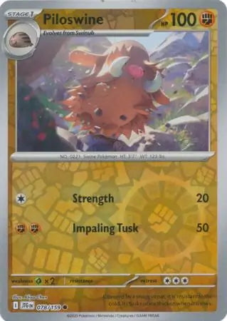 Journey Together Piloswine #78/159 reverse holo