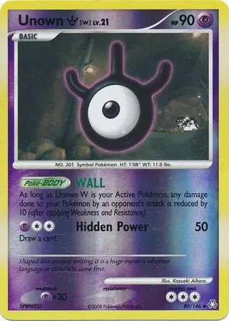 Legends Awakened Unown W #80/146 reverse holo