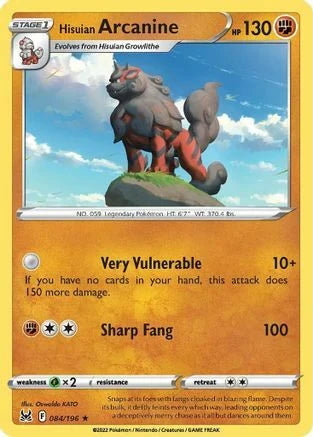 Lost Origin Holo Hisuian Arcanine #84/196