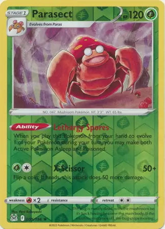 pokemon parasect card Lost Origin #5/196 reverse holo – booster [Colorless] [Colorless]. What's a good price Size:Small Mystery Box