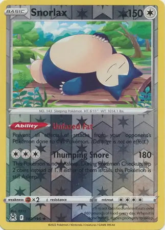 Lost Origin Snorlax #143/196 reverse holo