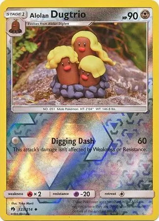 Lost Thunder Alolan Dugtrio #123/214 reverse holo