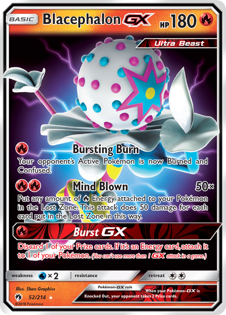 Lost Thunder Blacephalon GX #52/214