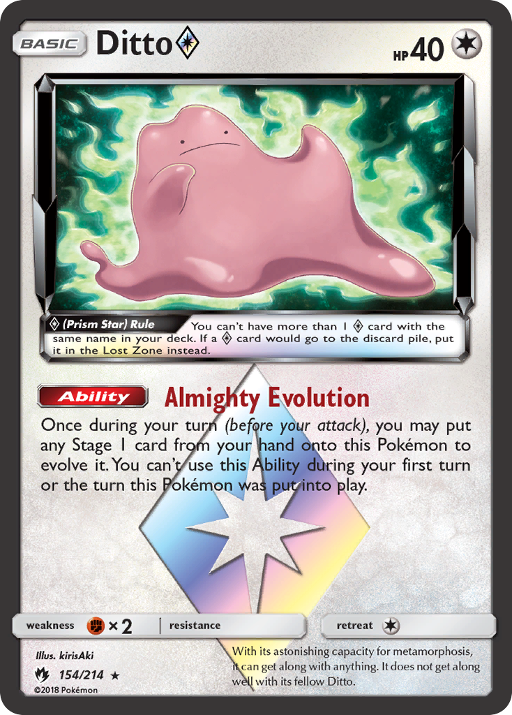 Lost Thunder Ditto Prism Star #154/214 –