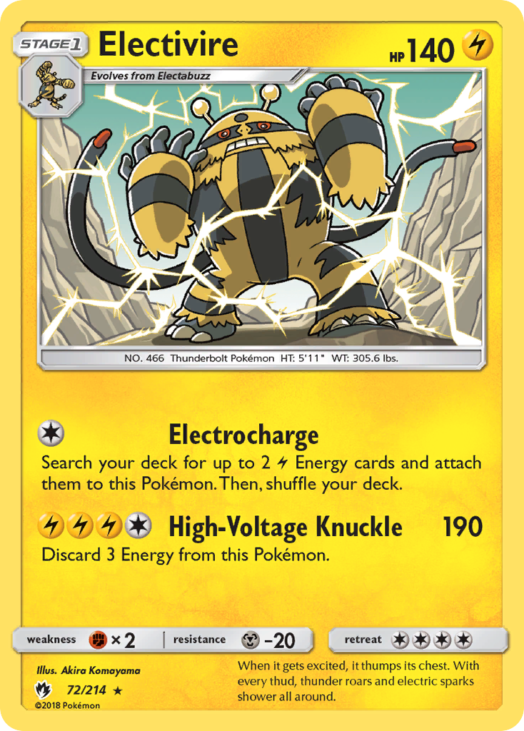 Lost Thunder Electivire #72/214