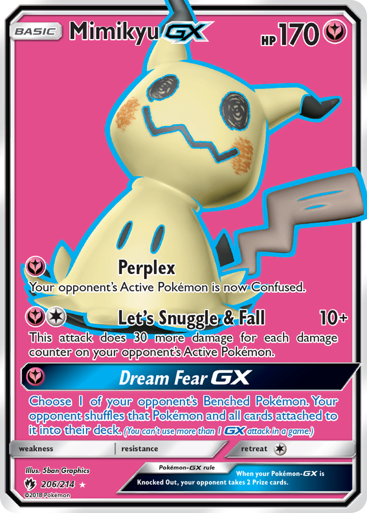 Lost Thunder Mimikyu GX #206/214