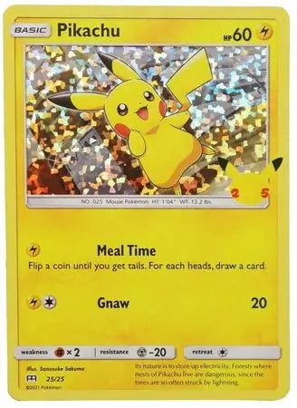 mcdonald's 25th anniversary pokemon cards Holo Pikachu #25 – Qty:Two Starter Decks (Both Variants) SWSH plus Pikachu Side Quest, 6 cards