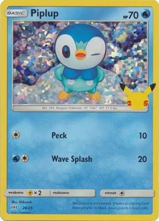 McDonald’s 25th Anniversary Holo Piplup #20