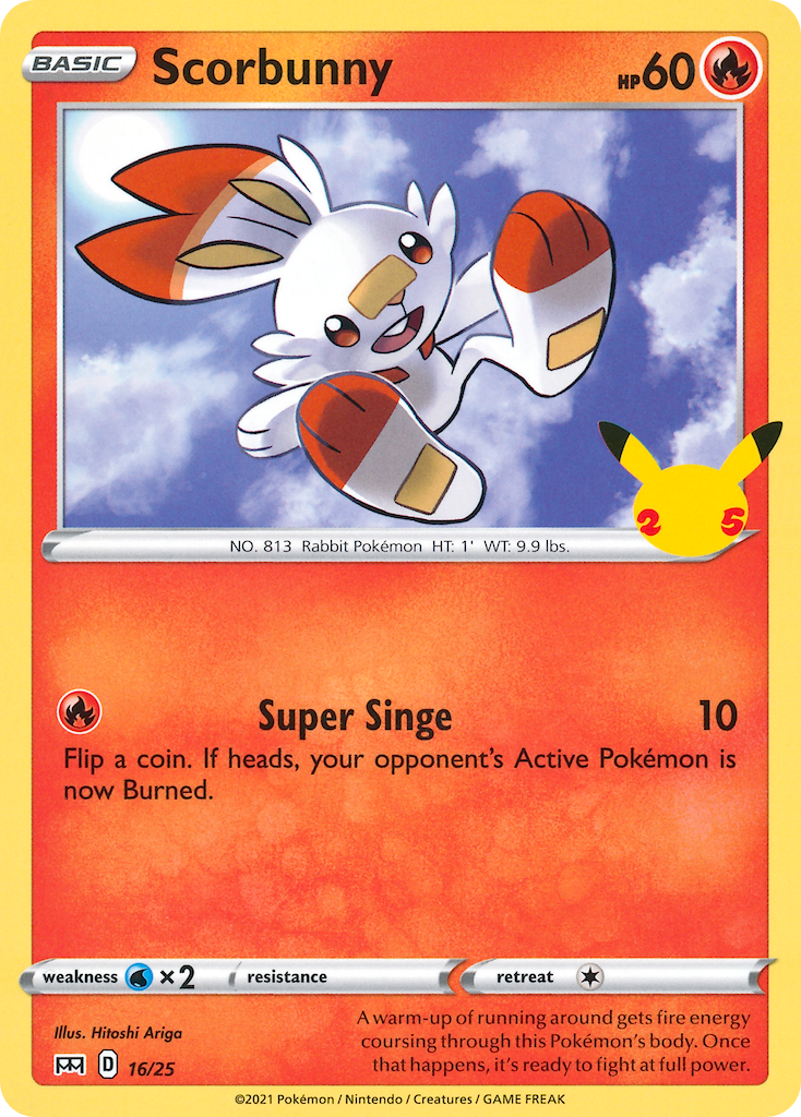 McDonald’s 25th Anniversary Non-Holo Scorbunny #16