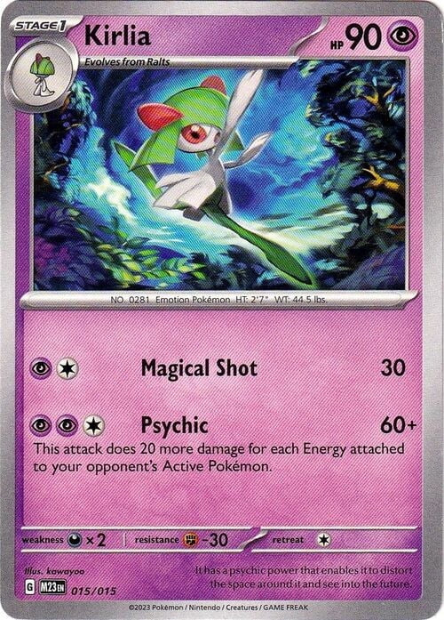pokemon mcdonalds 2023 cards McDonald's Match Battle 2023 Kirlia #15 – Kaartenverzamelen.nl