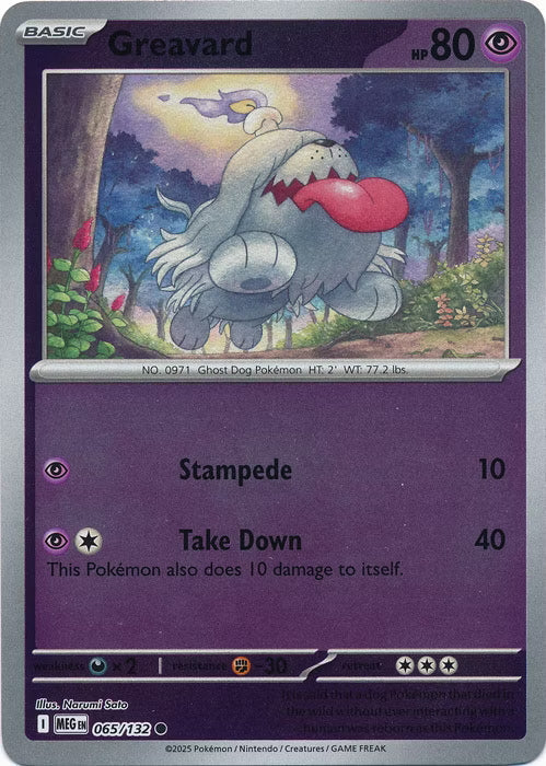 greavard shiny pokemon card Mega Evolution Greavard #065/132 Reverse Holo – Kaartenverzamelen.nl