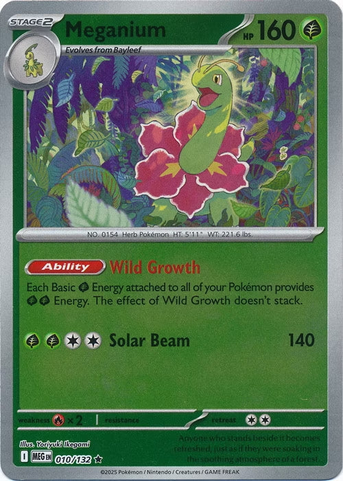 Mega Evolution Meganium #010/132 Reverse Holo