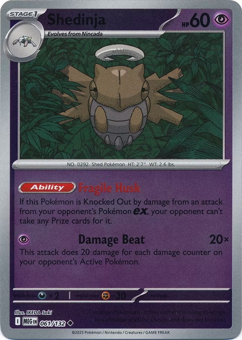 Mega Evolution Shedinja #061/132 Reverse Holo  Kaartenverzamelen.nl