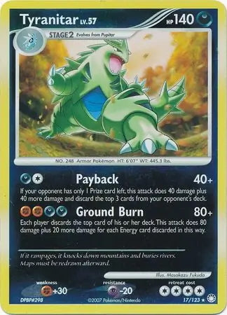 Mysterious Treasures Tyranitar #17/123 reverse holo