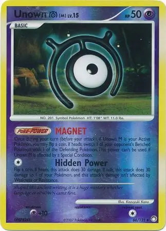 Mysterious Treasures Unown M #66/123 reverse holo