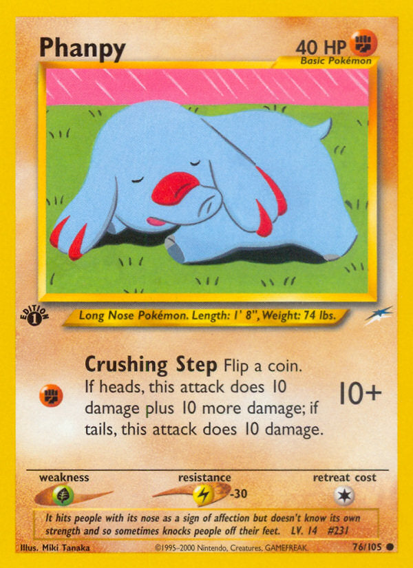Neo Destiny Phanpy #76/105 first edition