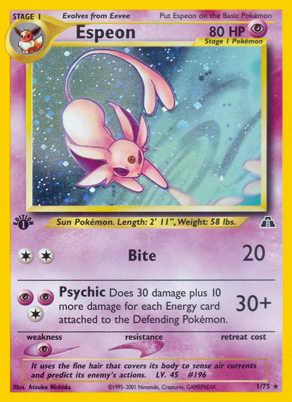Neo Discovery Holo Espeon #1/75 first edition