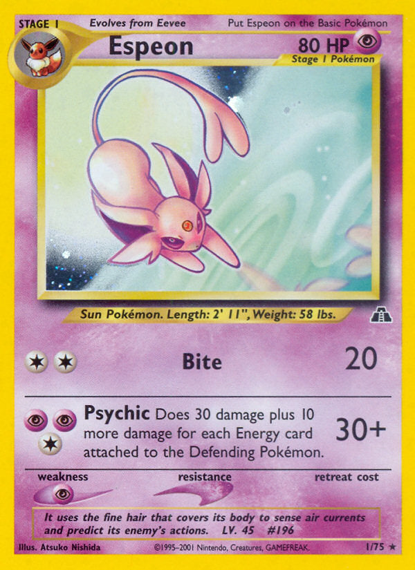 Neo Discovery Holo Espeon #1/75 unlimited