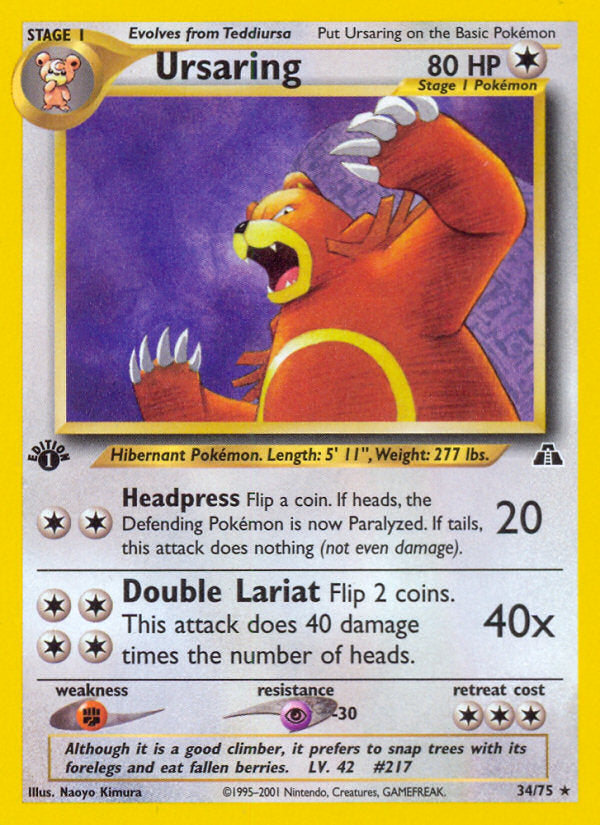 Neo Discovery Ursaring #34/75 first edition