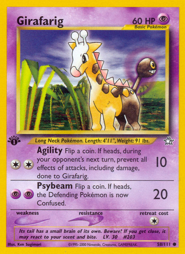 Neo Genesis Girafarig #58/111 first edition