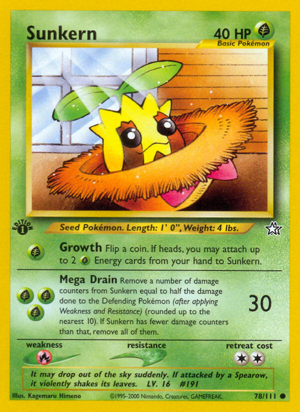 Neo Genesis Sunkern #78/111 first edition