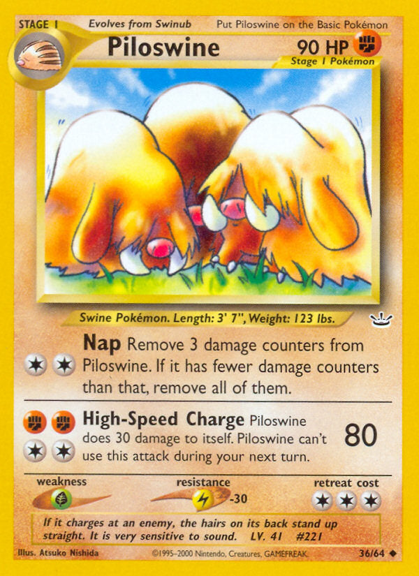 Neo Revelation Piloswine #36/64 unlimited