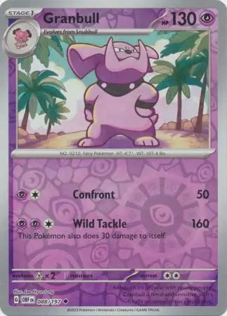 Obsidian Flames Granbull #88/197 reverse holo