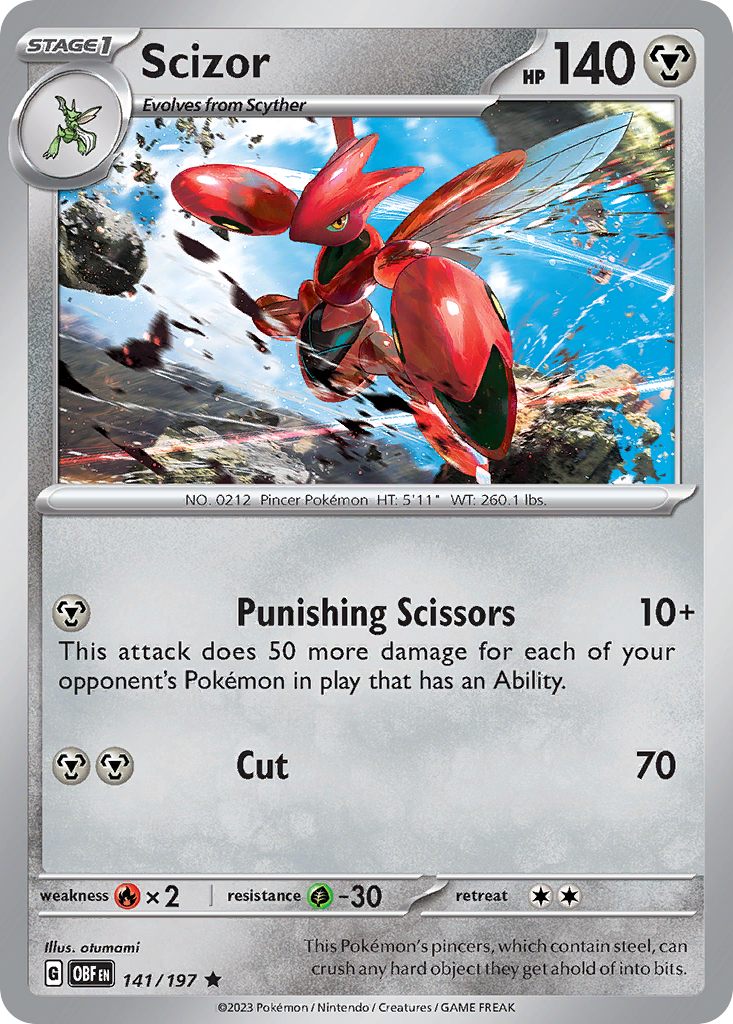 Obsidian Flames Holo Scizor #141/197
