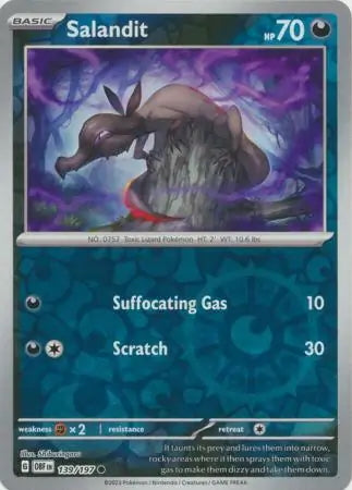 Obsidian Flames Salandit #139/197 reverse holo
